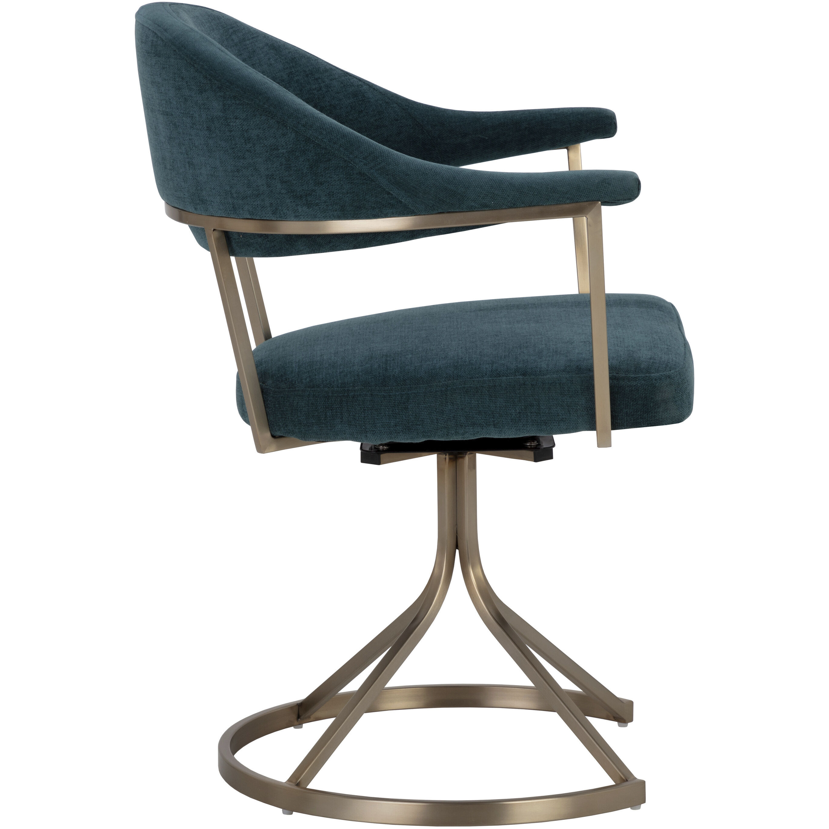 Bexley Danny Teal Swivel Dining Armchair, Swivel